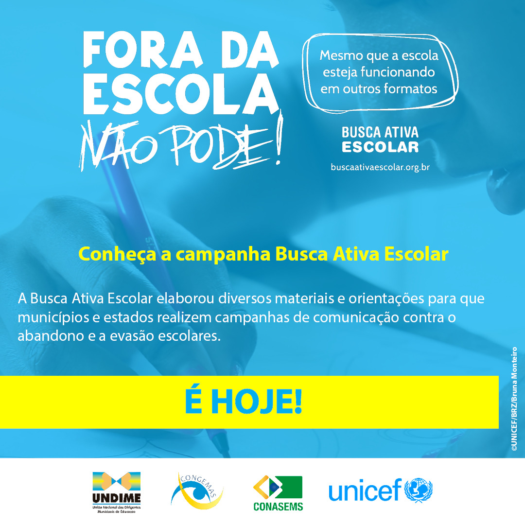 Busca Ativa Escolar Lança Campanha Contra O Abandono E A Evasão ...